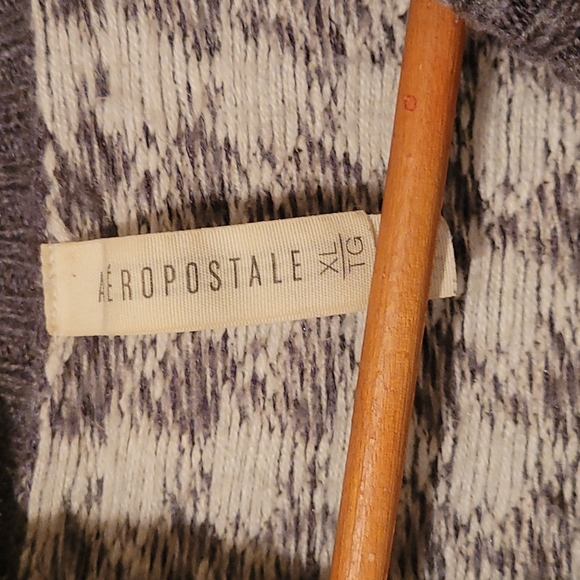 Aeropostale grey and white gingham wrap cardigan - Picture 3 of 3